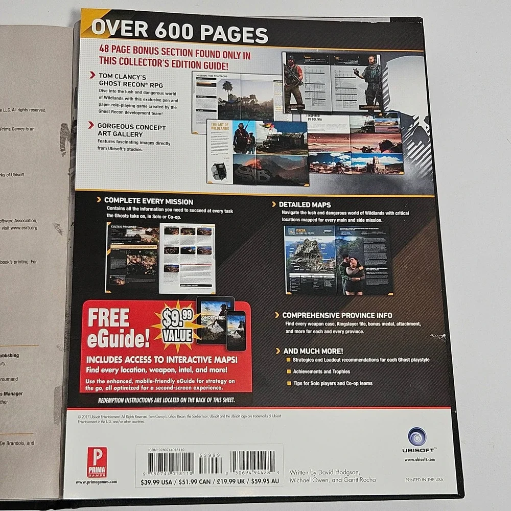 Ghost Recon Wildlands Collector's Edition Guide Prima Games Hardcover